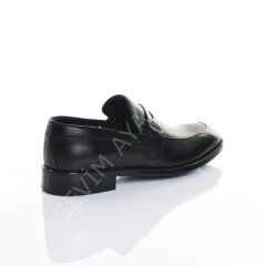 ERKEK HAKİKİ DERİ SİYAH MAKOSEN AYAKKABI