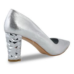 KADIN SIVAMA VEGAN DERİ KALIN TOPUK AYAKKABI