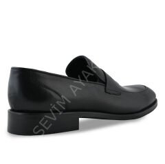 HAKİKİ DERİ SİYAH MAKOSEN ERKEK AYAKKABI