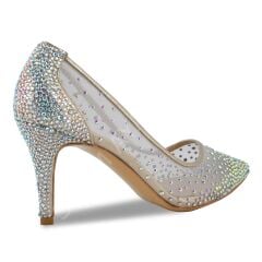 KADIN DORE RENK SİNDİRELLA KRİSTAL TAŞLI FİLELİ STİLETTO AYAKKABI