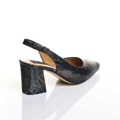 KADIN YILAN BASKILI KALIN KARE TOPUK RAHAT AYAKKABI