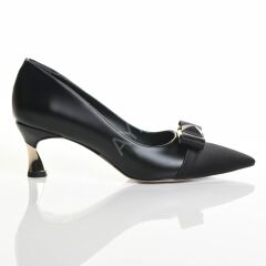 KADIN SPOR ABİYE SATEN PARÇALI SİYAH KISA TOPUK AYAKKABI