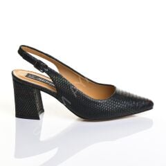 KADIN KROKODİN BASKILI KALIN KARE TOPUK RAHAT AYAKKABI