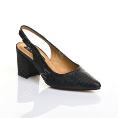 KADIN KROKODİN BASKILI KALIN KARE TOPUK RAHAT AYAKKABI