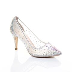 KADIN LAME KRİSTAL TAŞLI FİLELİ AYAKKABI