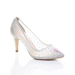 KADIN LAME KRİSTAL TAŞLI FİLELİ AYAKKABI