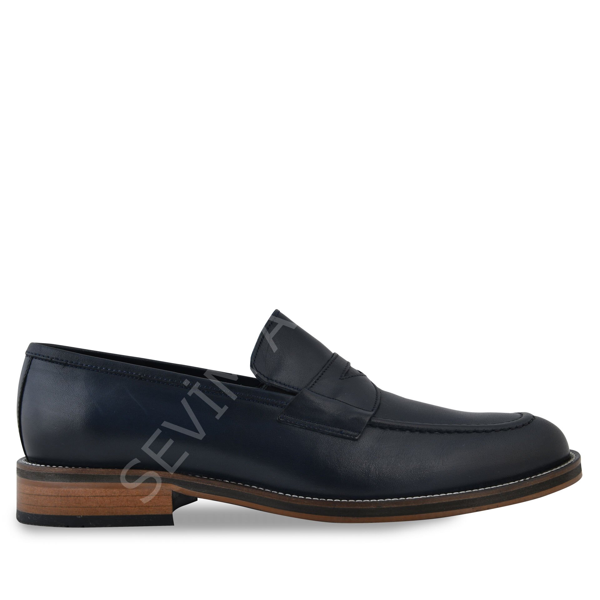 HAKİKİ DERİ LACİVERT KLASİK LOAFER AYAKKABI