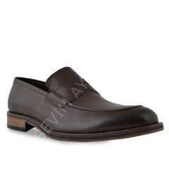 HAKİKİ DERİ KAHVERENGİ KLASİK LOAFER  AYAKKABI