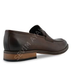 HAKİKİ DERİ KAHVERENGİ KLASİK LOAFER  AYAKKABI