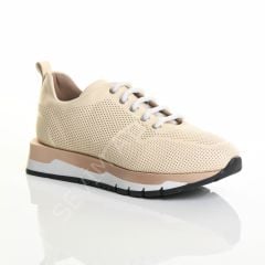 KADIN HAKİKİ DERİ TEN RENGİ SNEAKER AYAKKABI
