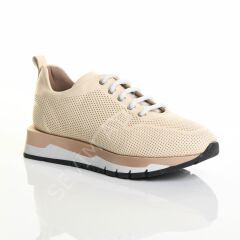 KADIN HAKİKİ DERİ TEN RENGİ SNEAKER AYAKKABI