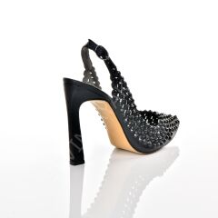 KADIN SİYAH KRİSTAL TAŞLI ABİYE AYAKKABI
