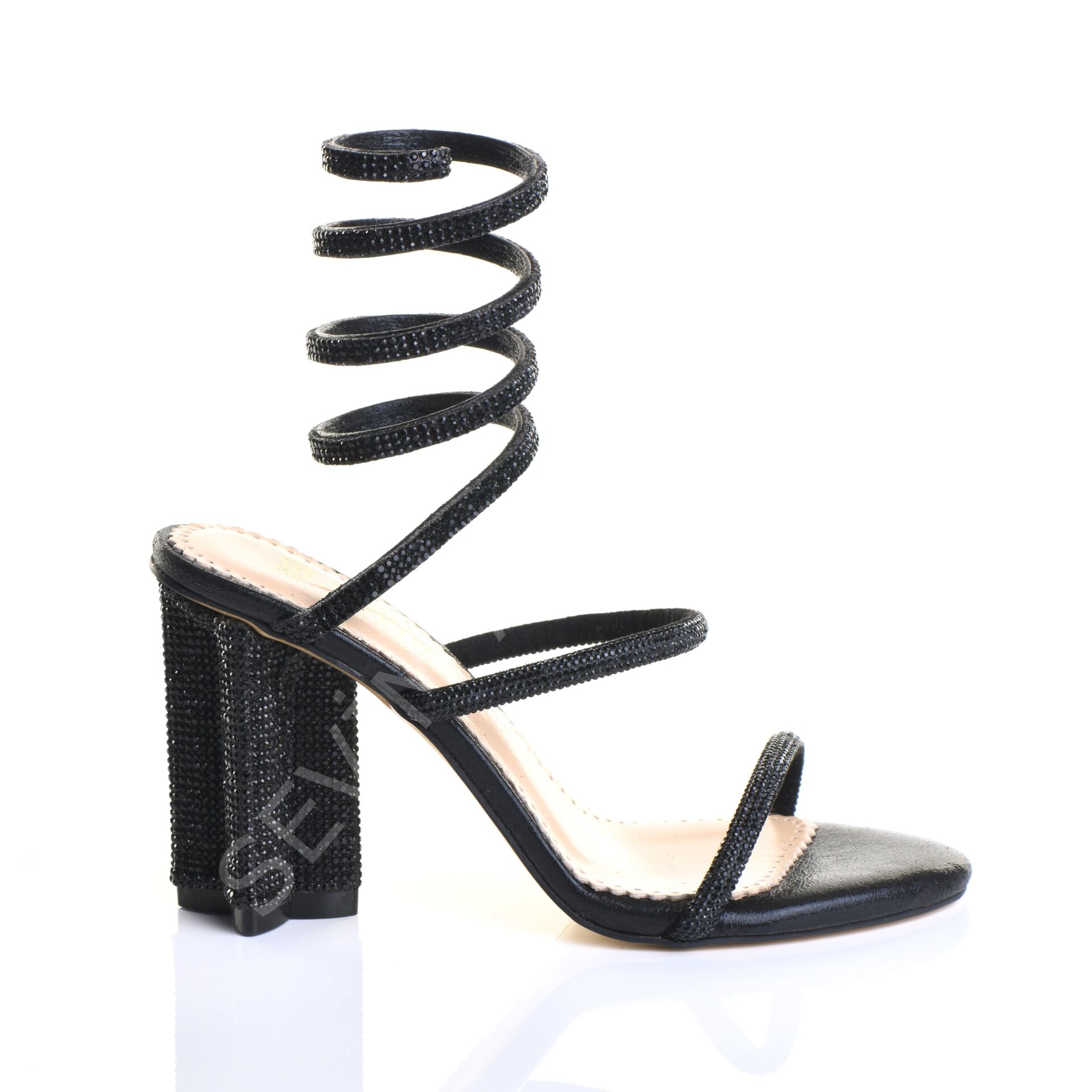 KADIN ABİYE SİYAH KRİSTAL TAŞ DETAYLI ŞIK TASARIM YILDIZ ÖKÇELİ AYAKKABI