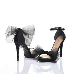 KADIN SİYAH RENK FİYONKLU ŞIK TASARIM ABİYE AYAKKABI