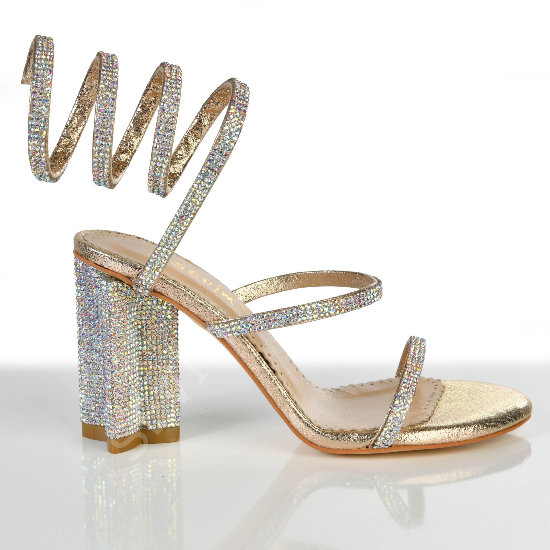 KADIN İNCE BANTLI TAŞLI BİLEK DETAYLI ABİYE AYAKKABI