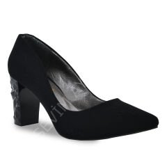 KADIN SIVAMA VEGAN DERİ KALIN TOPUK AYAKKABI