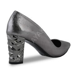 KADIN SIVAMA VEGAN DERİ KALIN TOPUK AYAKKABI