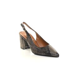 HAKİKİ DERİ YILAN BASKILI KALIN TOPUK YEŞİL RENK GÜNLÜK AYAKKABI