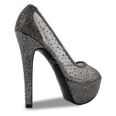 KADIN ANTRASİT TAŞLI ABİYE PLATFORMLU AYAKKABI