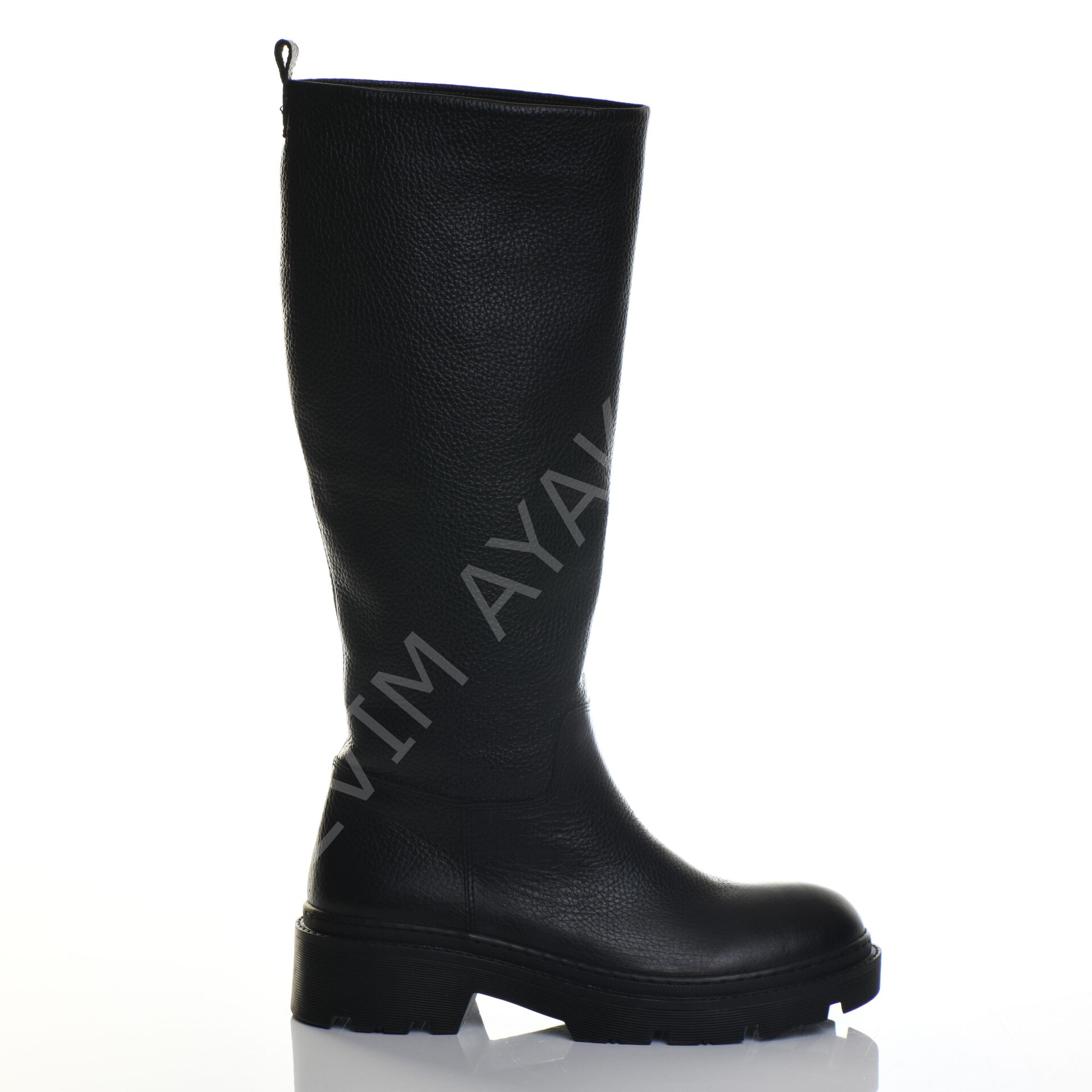 KADIN HAKİKİ DERİ SİYAH GÜNLÜK ÇİZME