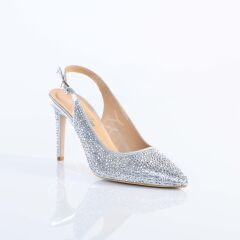 KADIN LAME RENK KRİSTAL TAŞLI 7CM TOPUKLU