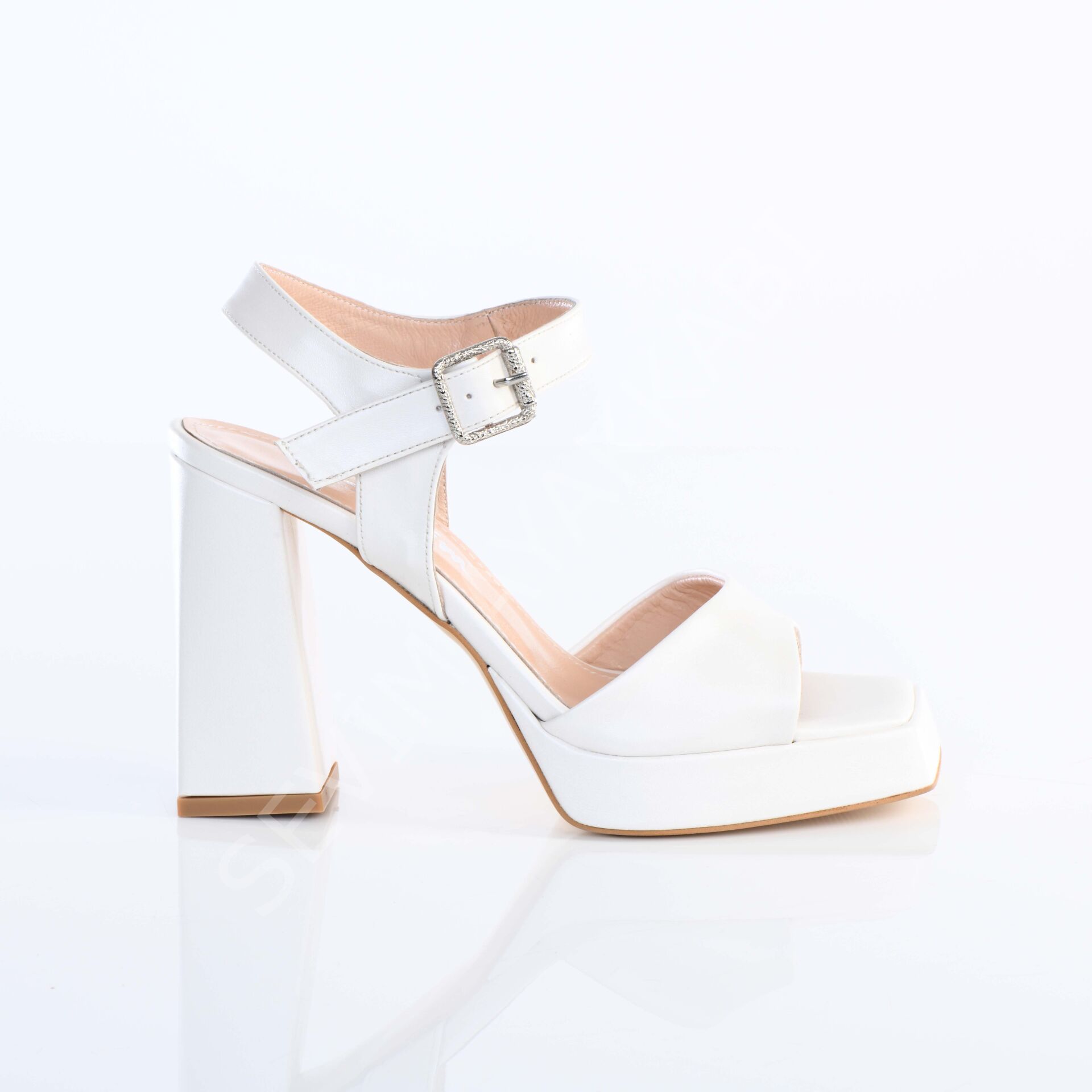 KADIN SEDEF BEYAZ 10CM TOPUKLU BİLEKTEN BAĞLI ŞIK RAHAT ABİYE GELİN AYAKKABI