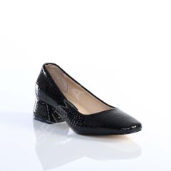 KADIN HAKİKİ DERİ KROKO BASKI 4CM TOPUKLU GÜNLÜK AYAKKABI