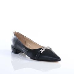 KADIN HAKİKİ DERİ SİYAH RENK TOKALI BABET