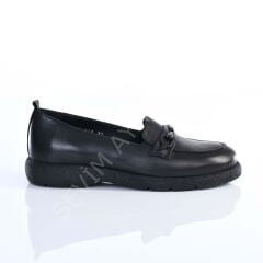 KADIN HAKİKİ DERİ MEVSİMLİK TABAN SİYAH RENK AYAKKABI