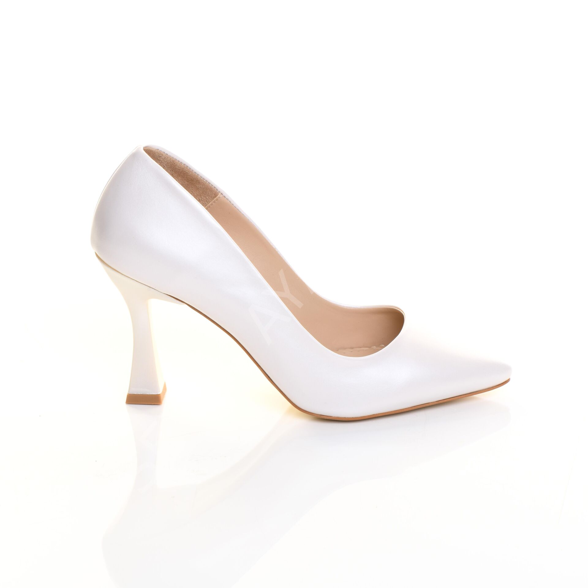 KADIN BEYAZ KADEH TOPUK STİLETTO AYAKKABI