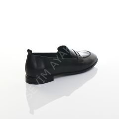 KADIN HAKİKİ DERİ SİYAH LOAFER BABET