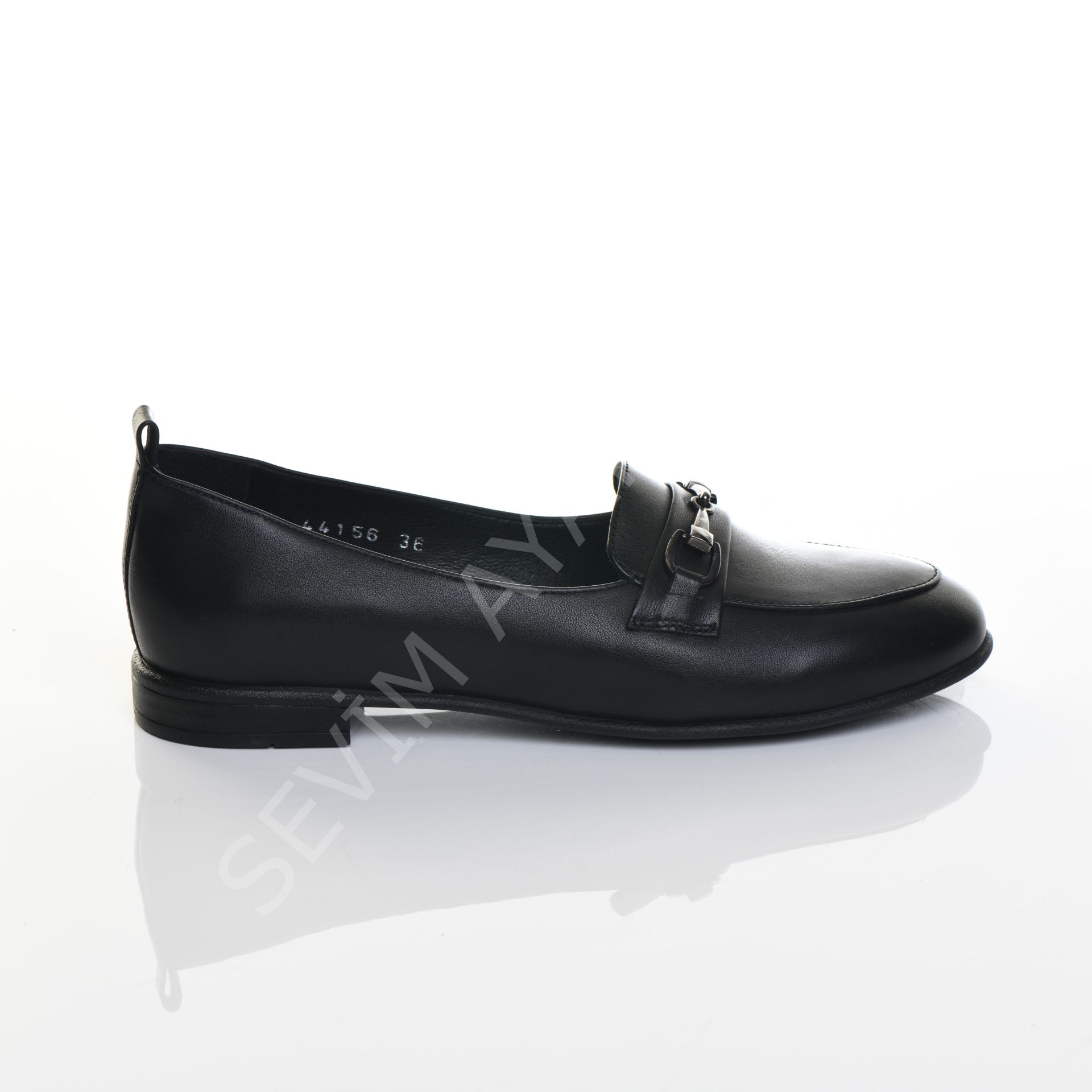 KADIN HAKİKİ DERİ SİYAH LOAFER BABET