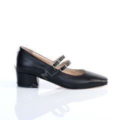 KADIN HAKİKİ DERİ 4CM TOPUKLU GÜNLÜK AYAKKABI