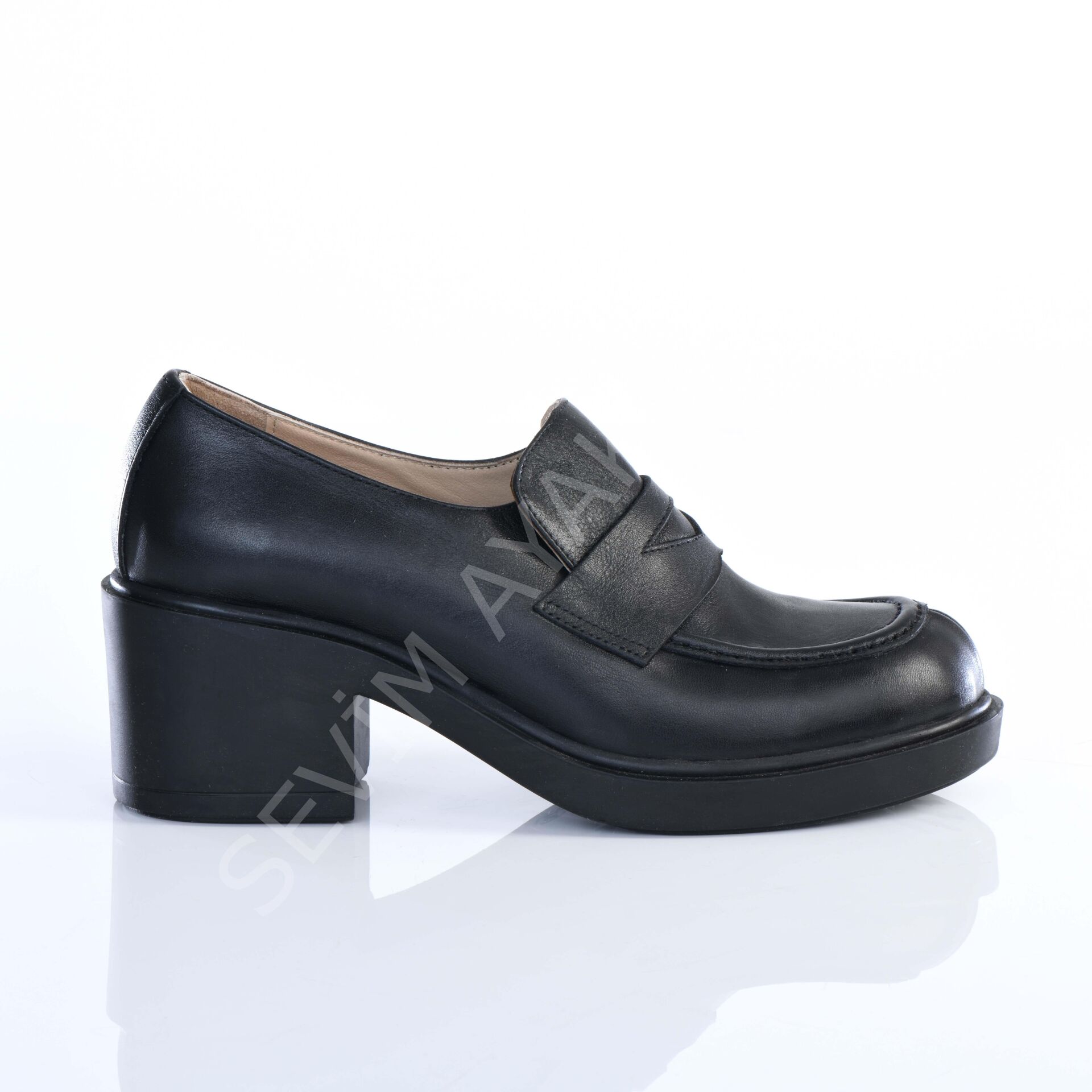 KADIN HAKİKİ DERİ 4CM TOPUKLU MEVSİMLİK TABAN GÜNLÜK AYAKKABI