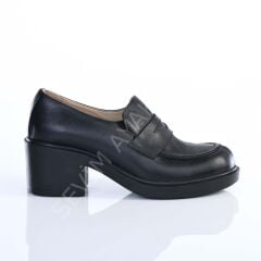 KADIN HAKİKİ DERİ 4CM TOPUKLU MEVSİMLİK TABAN GÜNLÜK AYAKKABI