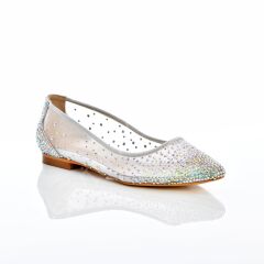 KADIN LAME RENK TAŞLI CİNDERELLA BABET