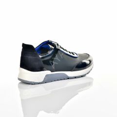 HAKİKİ DERİ LACİVERT SNEAKER RAHAT AYAKKABI