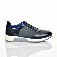 HAKİKİ DERİ LACİVERT SNEAKER RAHAT AYAKKABI