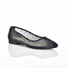 KADIN SİYAH RENK TAŞLI CİNDİRELLA BABET