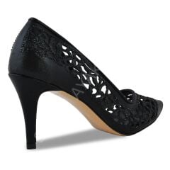 ​​​KADIN ABİYE TAŞLI LAZER KESİM KISA STİLETTO AYAKKABI