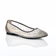 KADIN ANRASİT RENK TAŞLI CİNDİRELLA BABET