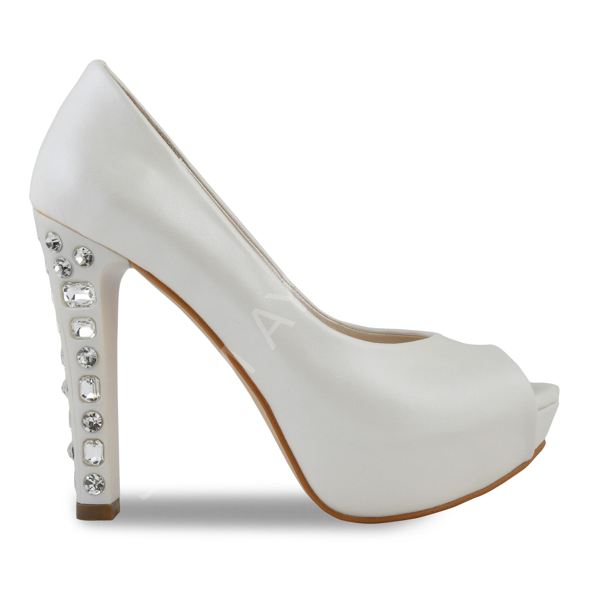 KADIN RAHAT PLATFORMLU SEDEF BEYAZ TAŞ DETAYLI ABİYE AYAKKABI