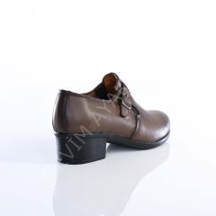 KADIN HAKİKİ DERİ ORTOPEDİK TABAN CEVİZ RENK GÜNLÜK TOPUKLU AYAKKABI