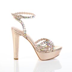 KADIN PLATFORMLU TAŞLI ŞIK ABİYE AYAKKABI