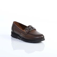 KADIN HAKİKİ DERİ ORTOPEDİK TABAN CEVİZ RENK GÜNLÜK AYAKKABI