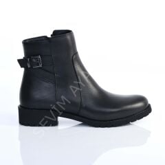 KADIN HAKİKİ DERİ SİYAH RENK GÜNLÜK BOT