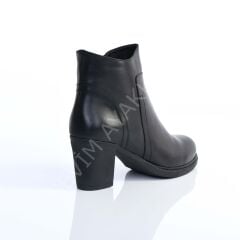 KADIN HAKİKİ DERİ 6CM TOPUKLU SİYAH GÜNLÜK BOT