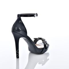 KADIN BİLEKTEN BAĞLI TAŞ DETAYLI PLATFORM DESTEKLİ AYAKKABI