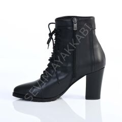 KADIN HAKİKİ DERİ BOT BAĞCIKLI FERMUARLI RAHAT GÜNLÜK KULLANIM