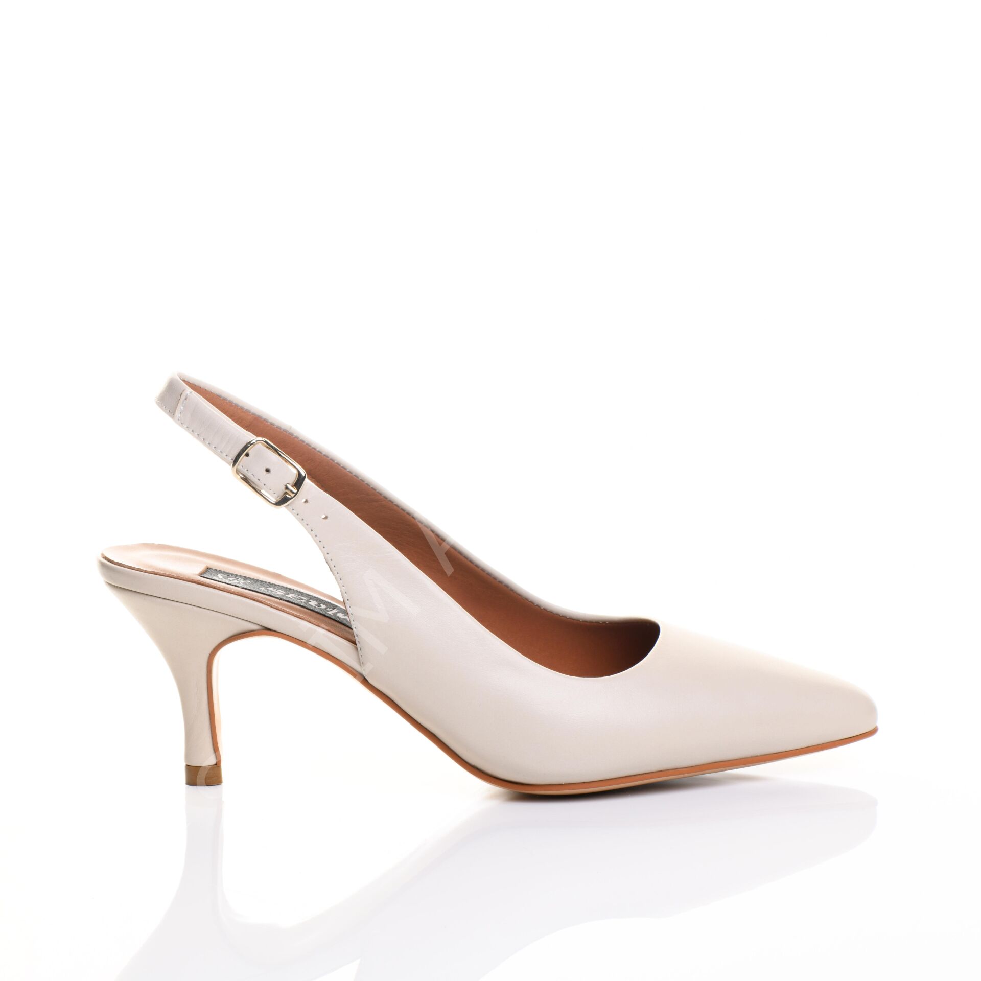 KADIN HAKİKİ DERİ TOPUKLU KREM GÜNLÜK AYAKKABI